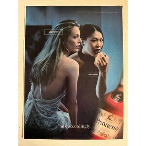 Vintage Y2K Hennessy Cognac Women Man-Eater Cosmopolitan Advertisement Print Ad